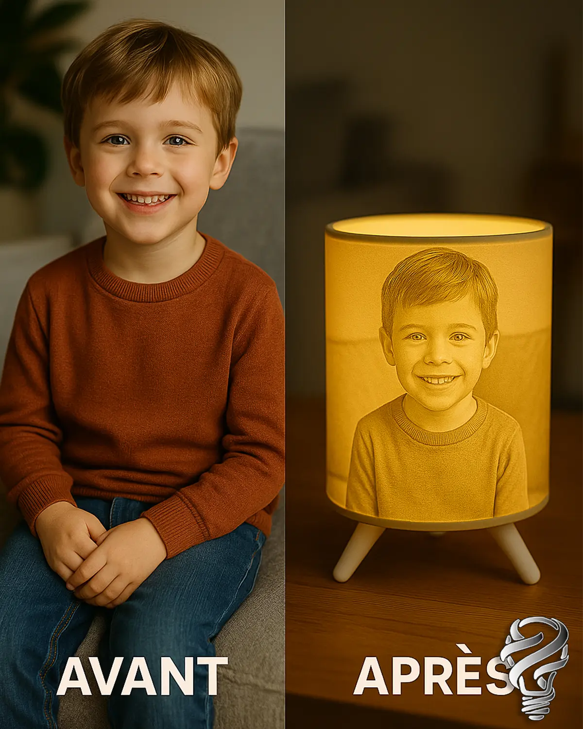 ilm3d-lampe-luma-avant-apres-garcon Lampe photo ILM3D avant après – portrait d’un petit garçon transformé en lampe lumineuse personnalisée
